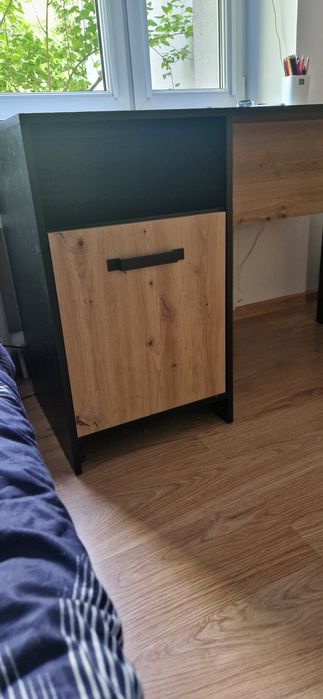 Biurko czarne z szafką STONE II