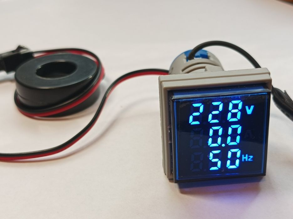 Измеритель частоты, напряжения, силы тока цифровой в сети 220 вольт