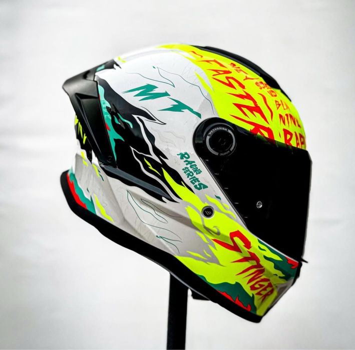 Мото шолом MT stinger 2, шлем мт стінгер 2 інтеграл, іспанський жовтий