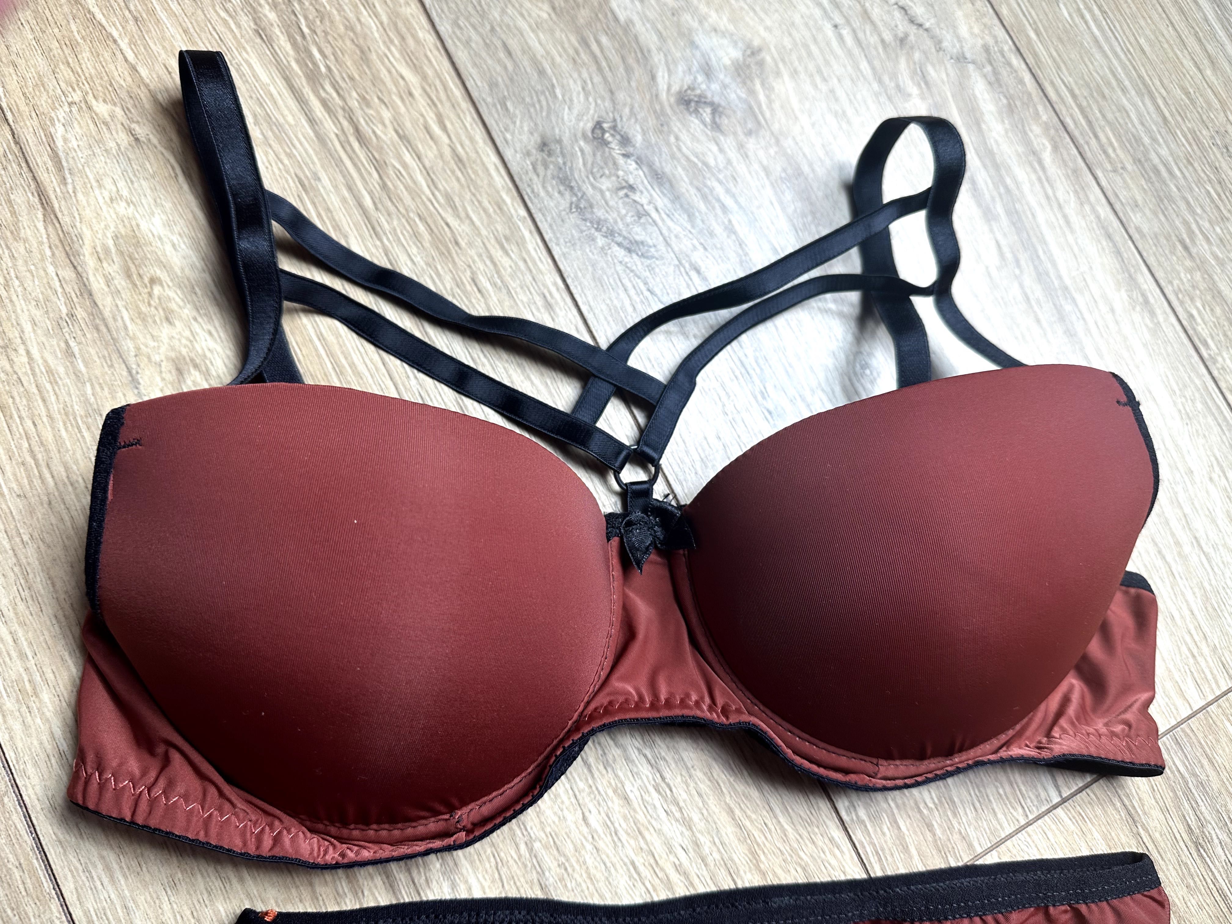 Komplet bielizny ceglasta push up 70 A\B , S