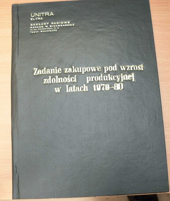 OKŁADKA DOKUMENTÓW UNITRA ELTRA 1979 . . . . . . . . . . . . . . .