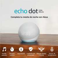 Alexa Echo Dot 5ª Geração RELOGIO Touch coluna NOVO e SELADO