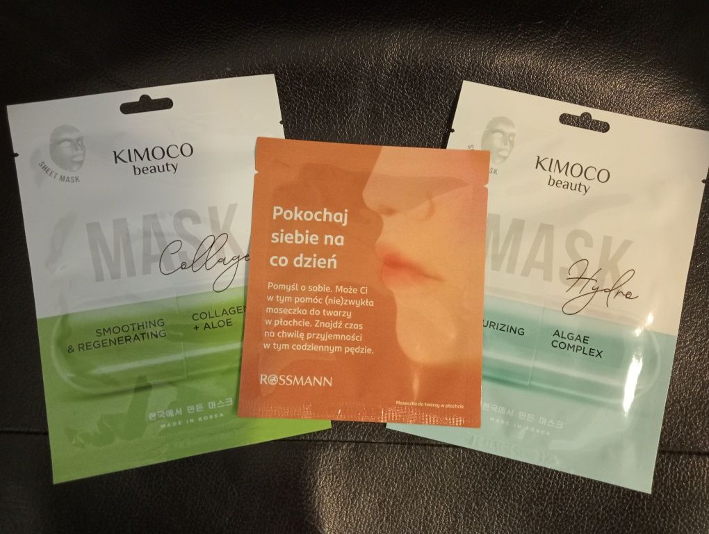 3 maseczki do twarzy w płachcie - 2 x Kimoco beauty + 1