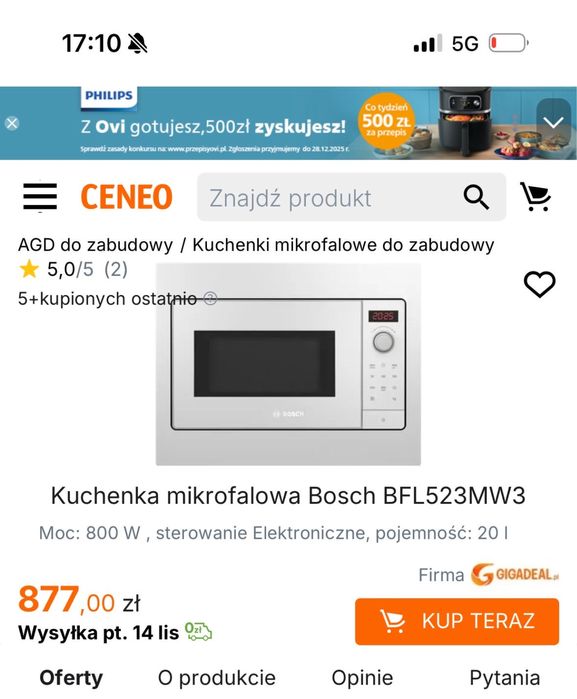 Mikrofalowka Bosch Zabudowa