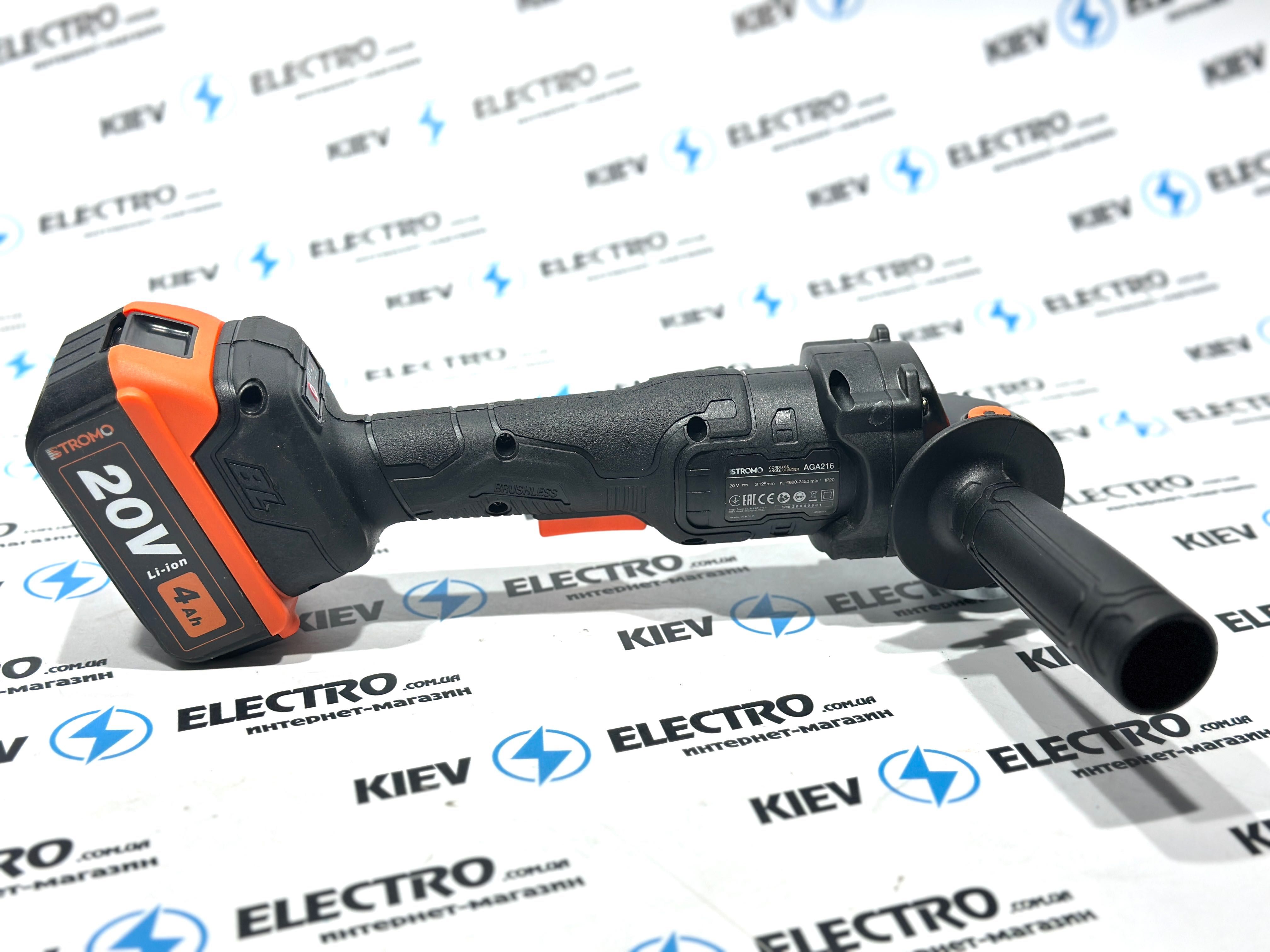 Безщеточная болгарка УШМ Stromo AGA 216 Аккумуляторная 20V тип Makita