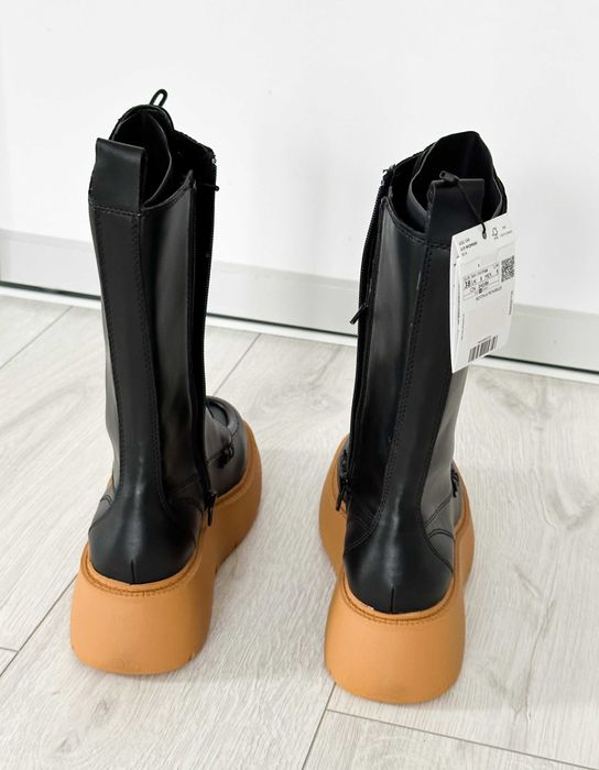 Чоботи з високою халявою та платформою mango жіночі трендові