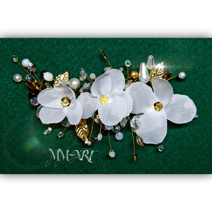 Komet biżuterii ślubnej- kolczyki,  ozdoba do włosów