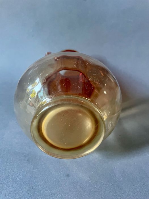 Tarnowiec wazon motylek kolorowe szkło PRL