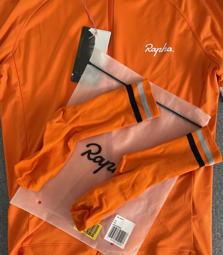 Koszulka Rapha Men's Core Jersey, Orange/White, Rozmiar M + GRATIS