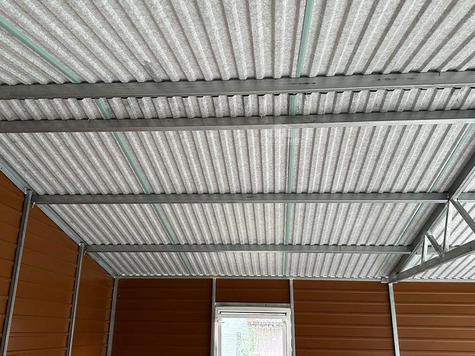 GARAŻ BLASZANY 6m x 6m 2x Brama Drzwi 2x Okno Drewnopodobny 6X6 GB287