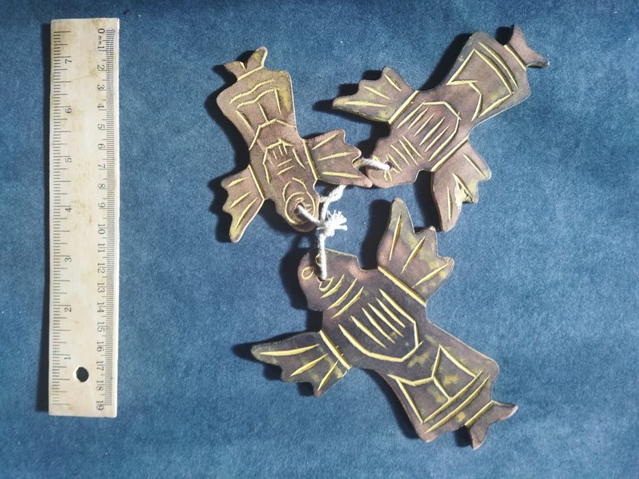 drewniane ozdoby, zawieszki ręcznie wykonane