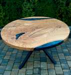 Duży nowoczesny  stół do salonu, jadalni dąb lite drewno 120 cm