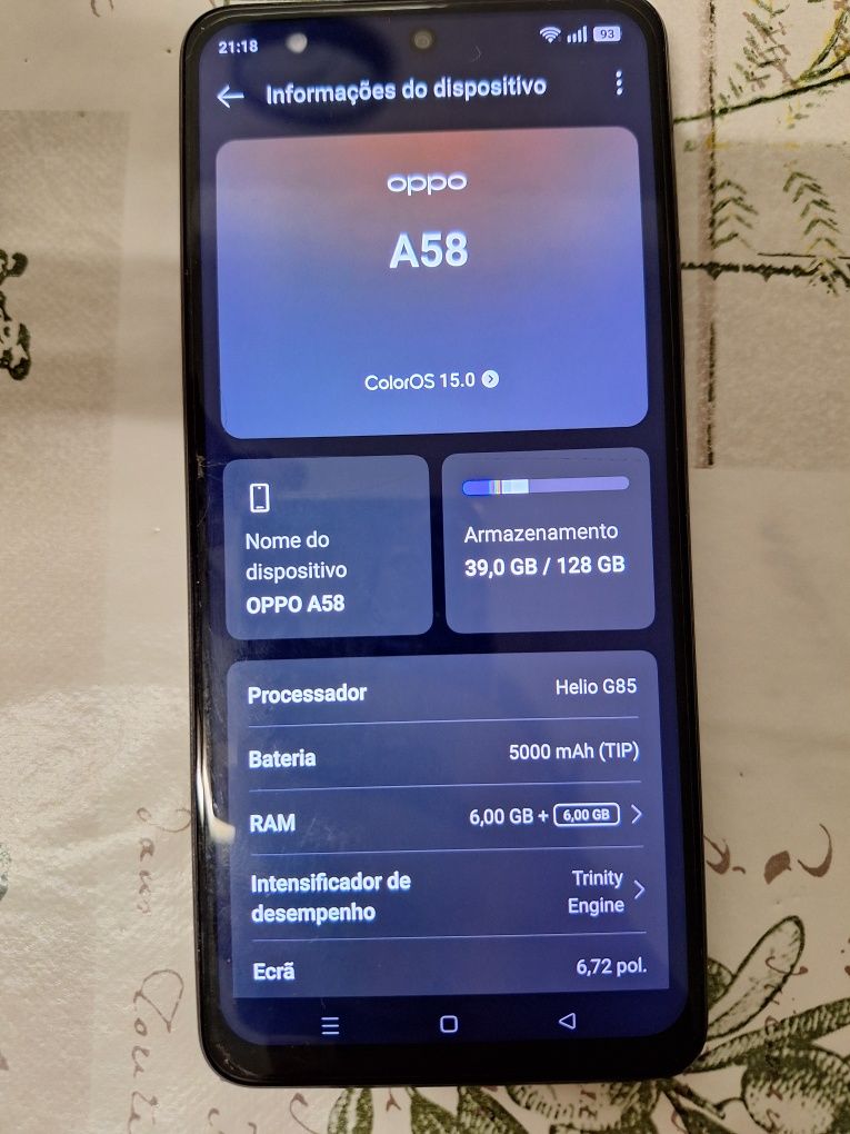 OPPO A58 128gb usado