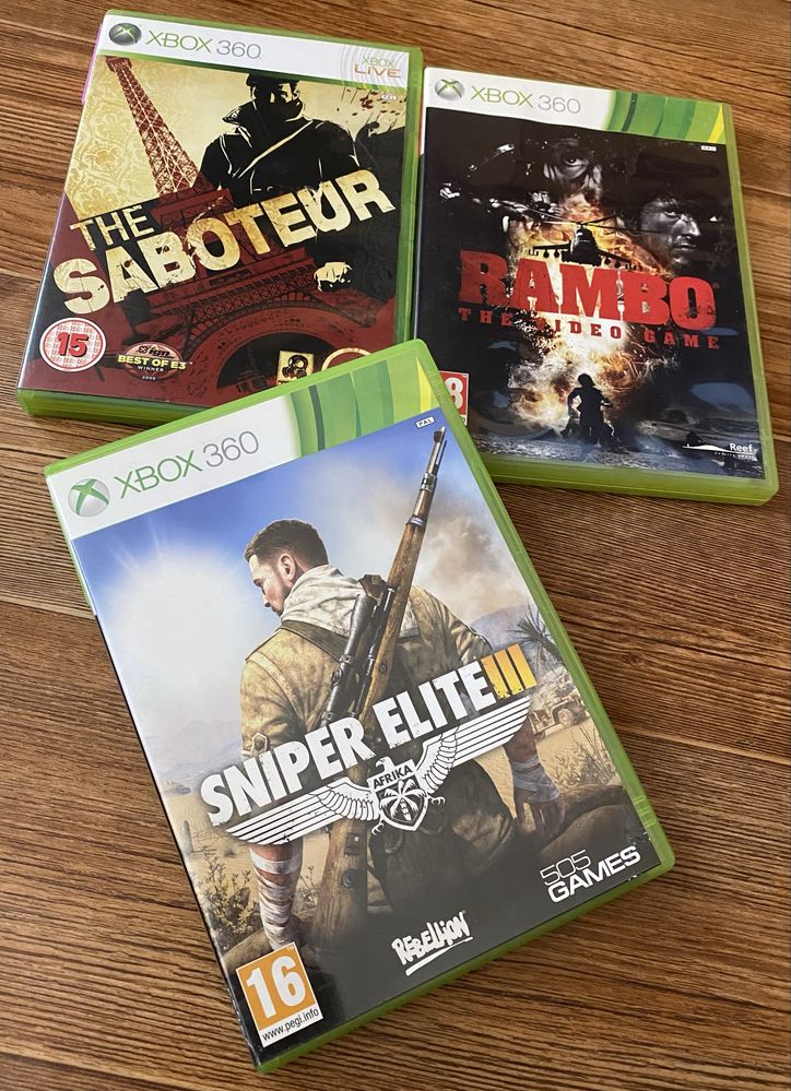 Xbox 360: Splatterhouse, Wet, Ssboteur, Rambo, Fallout, Killer is Dead