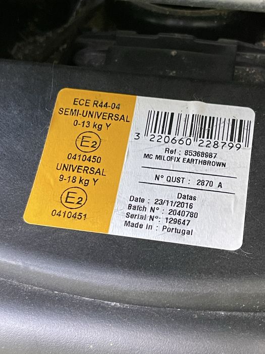 Дитяче автокрісло MiloFix