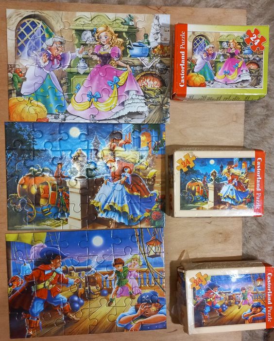 Пазлы Золушка, Белоснежка, Русалочка, Аладин, Чиполино, Дюймовочка