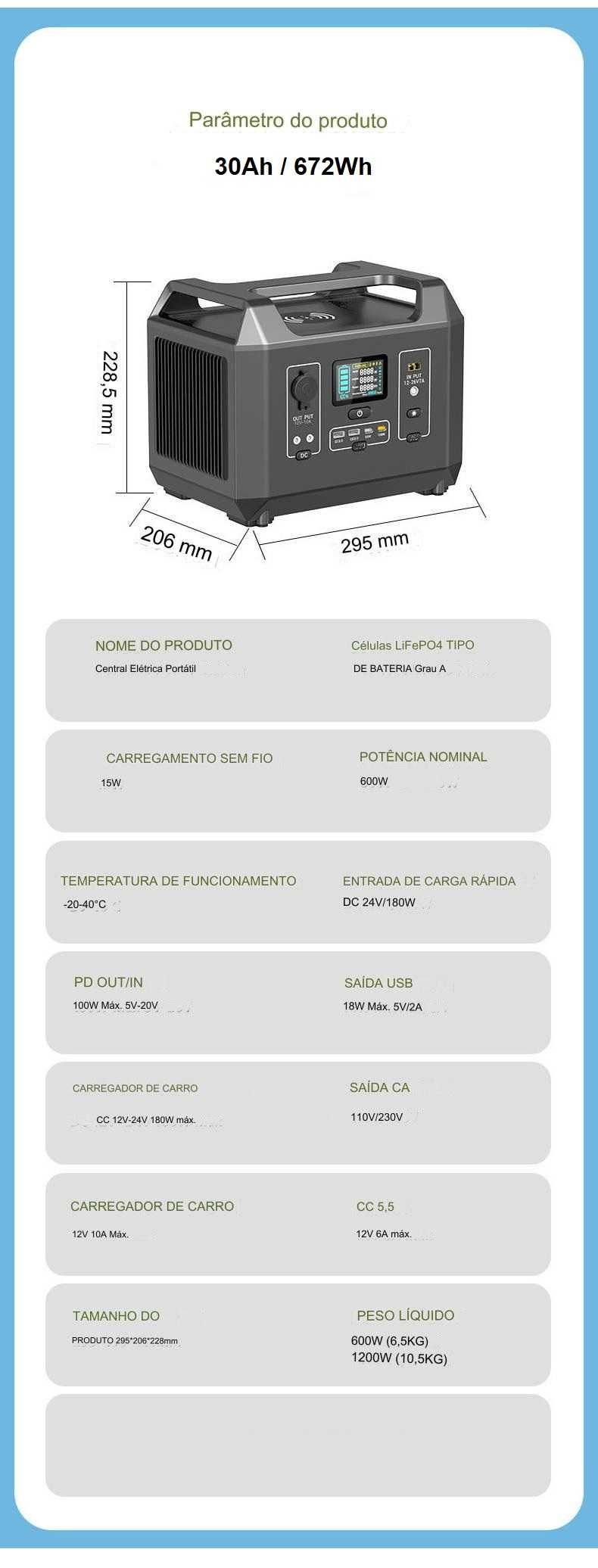 Bateria Portátil 672Wh ecoflow campismo gerador