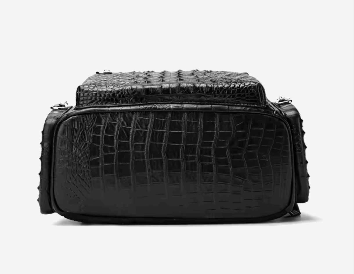 Nova mochila clássica de couro de crocodilo