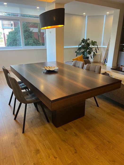 Mesa de jantar Las Kasas madeira 2,00 x 1,20 extensível ate 3,20x120