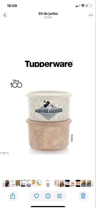 Caixas da Disney da Tupperware