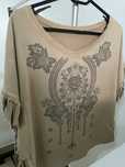 Blusa bege de manga curta