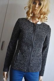 Kurtka 34 XS dzianinowa ramoneska marynarka blazer elegancka slim