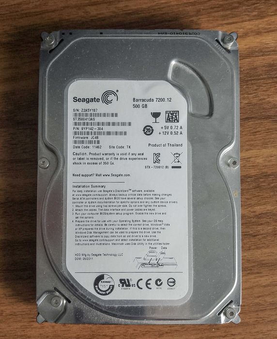 Dysk Seagate Barracuda (HDD, 465 GB, 3,5'', SATA)