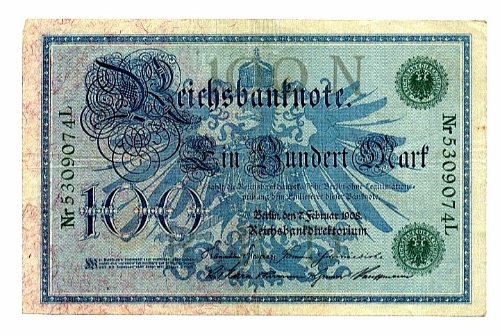 Banknot 100 marek 1908r