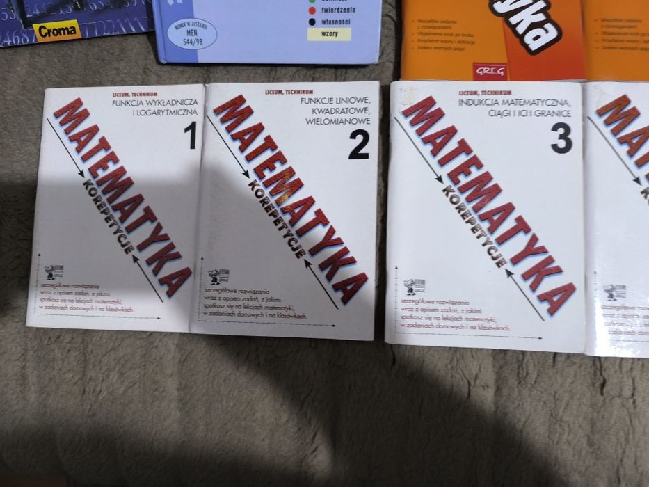 Zestaw książek Matematycznych, korepetycje, tablice matematyczne