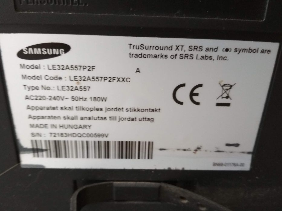 LE32A557P2F sumsung LCD tv peças