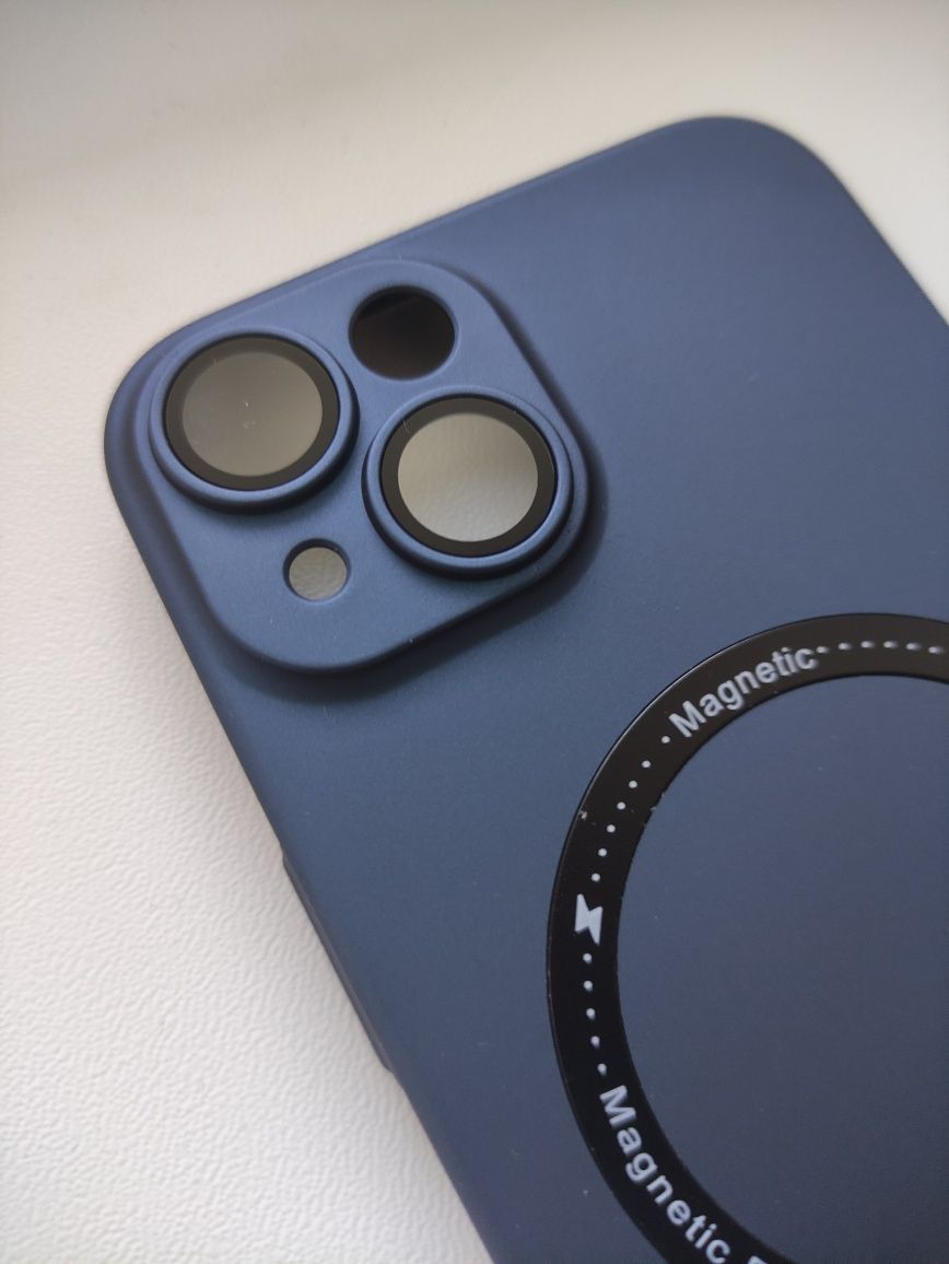 new case iphone 14 пластик накладка синій новий magnetic