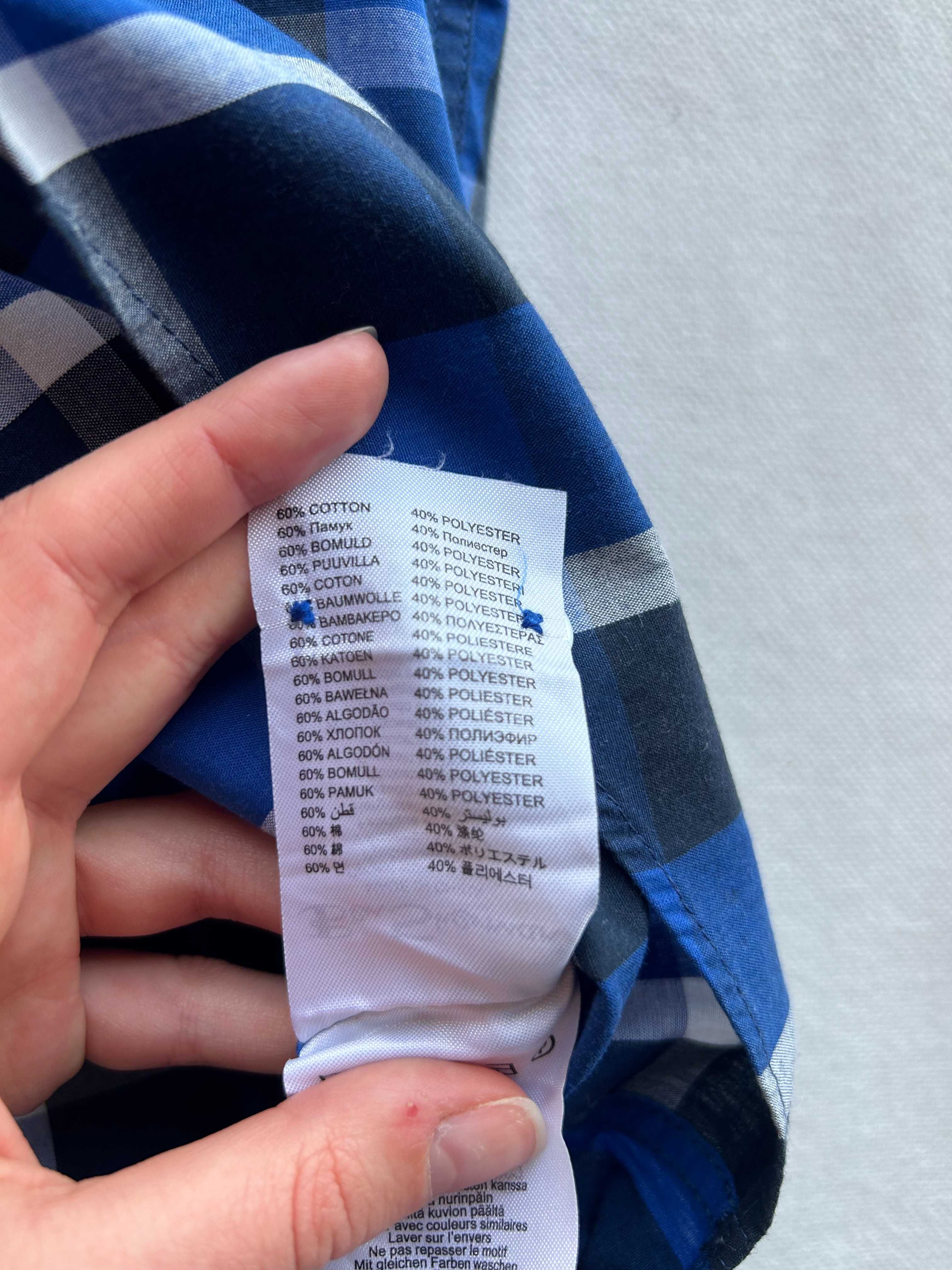 Granatowa koszula w kratę z krótkim rękawem Ben Sherman rozmiar M