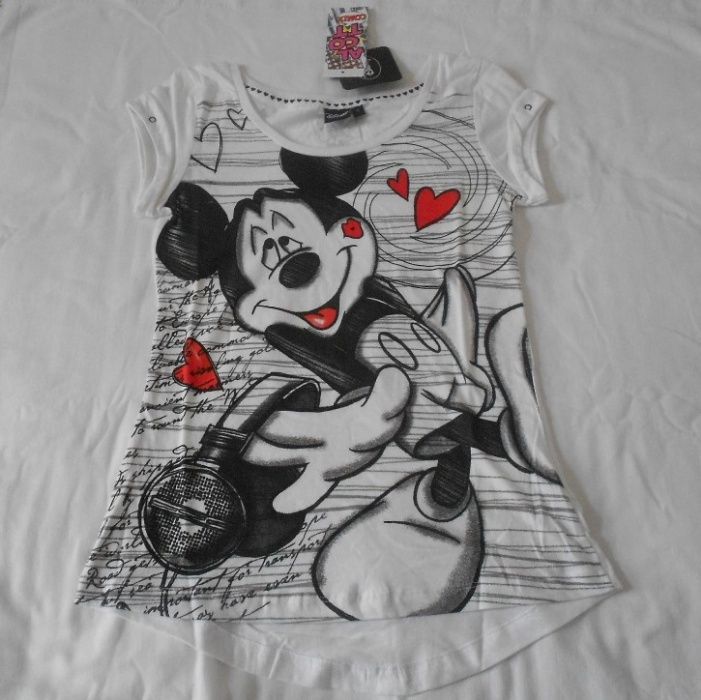 T-shirt de manga curta da marca Alcott Disney 100% Algodão Novas