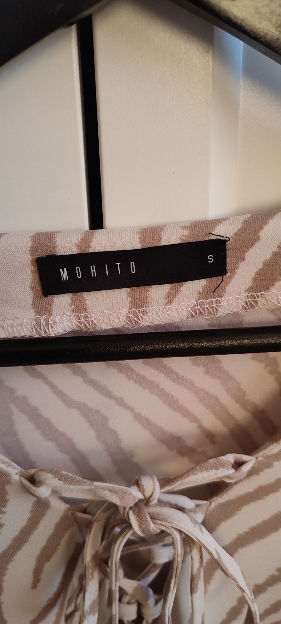 Bluzka na krótki rękaw Mohito zebra beż r S