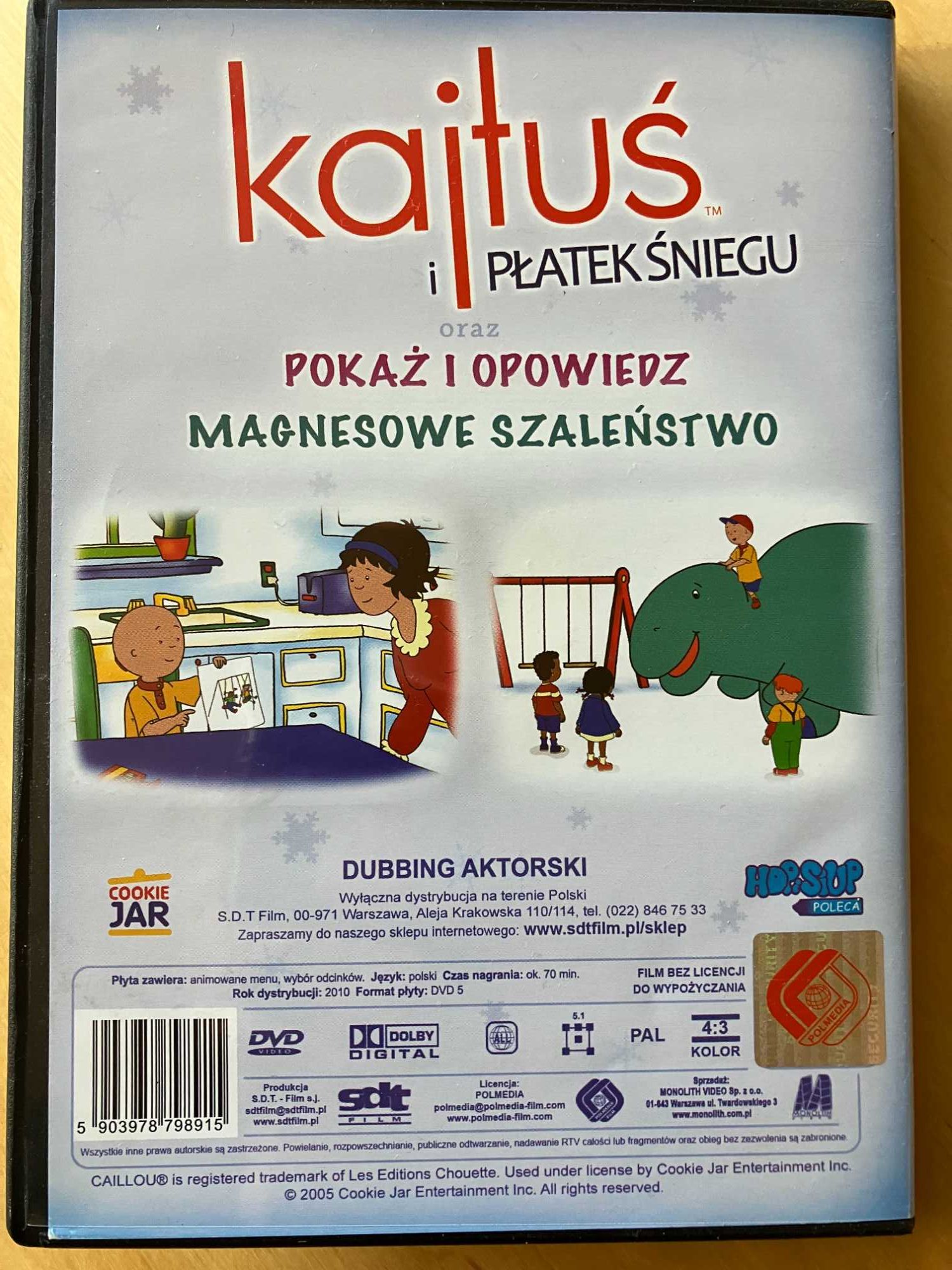 Bajki z serii Kajtuś DVD około 70 minut