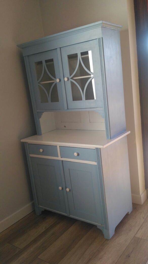 Stary odnowiony wiejski kredens vintage PRL