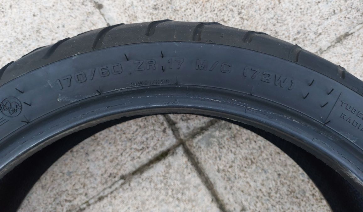 Pneus Metzeler 120/r17 e 170/r17..