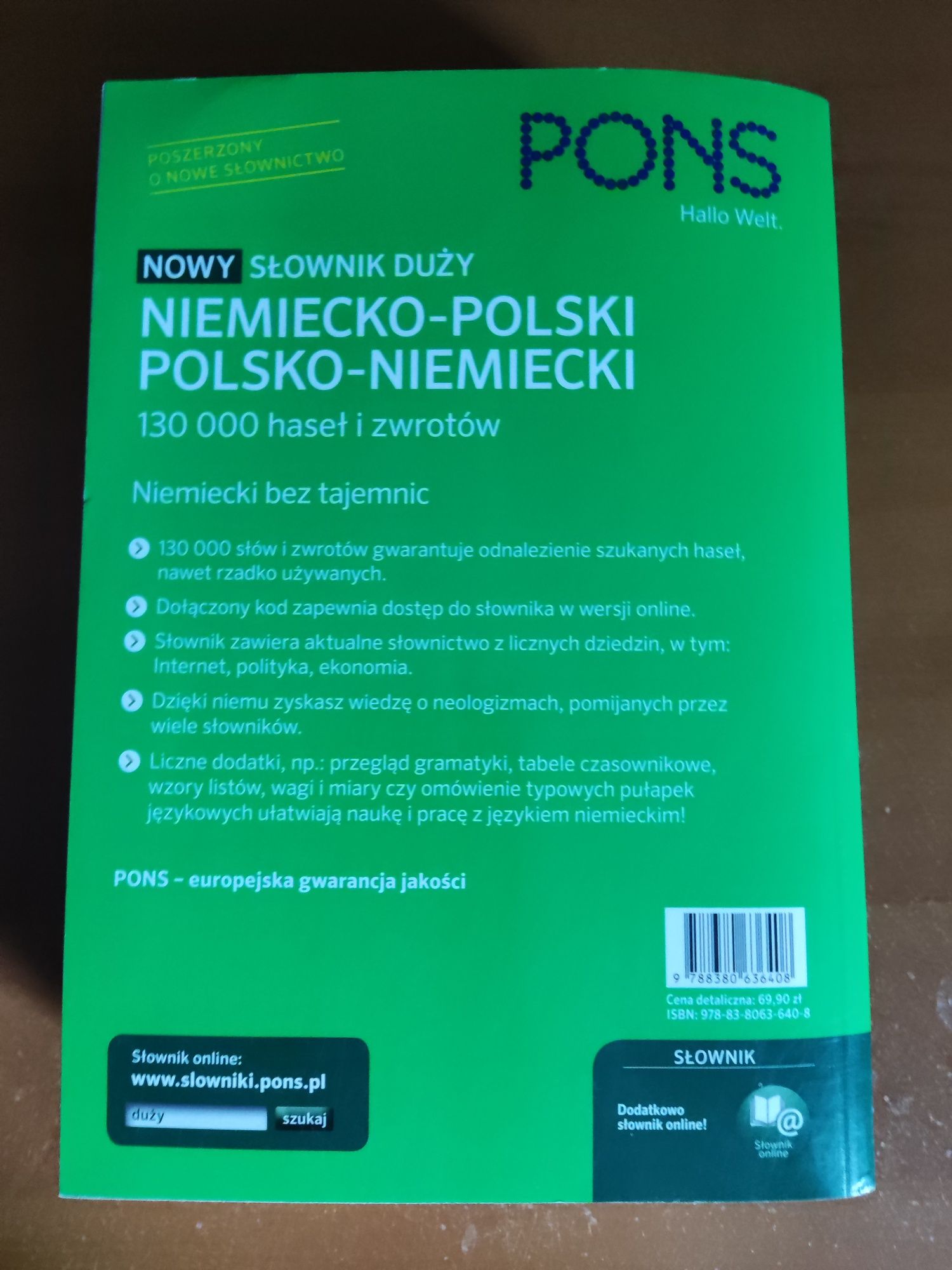 PONS nowy słownik duży niemiecko-polski polsko-niemiecki 130 000 haseł