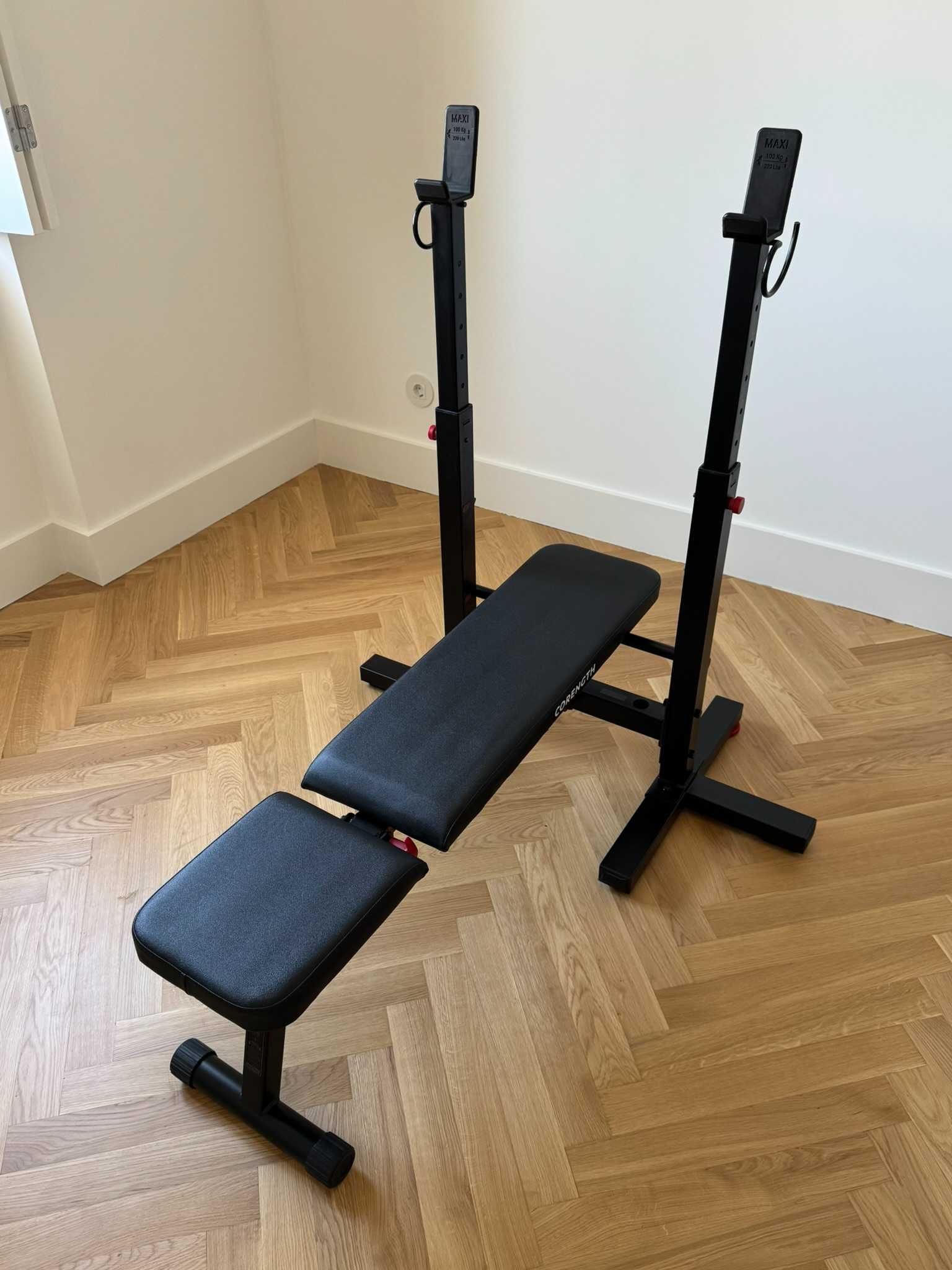 Banco de Musculação + Barra de Elevações Corenght (Como Novo)