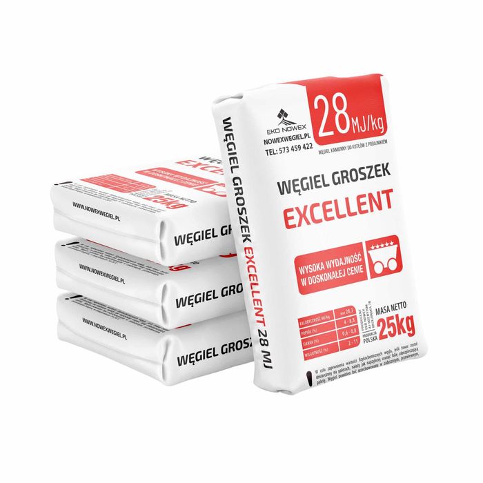 WĘGIEL GROSZEK Excellent - 28 MJ/KG - 1 tona - 1000kg