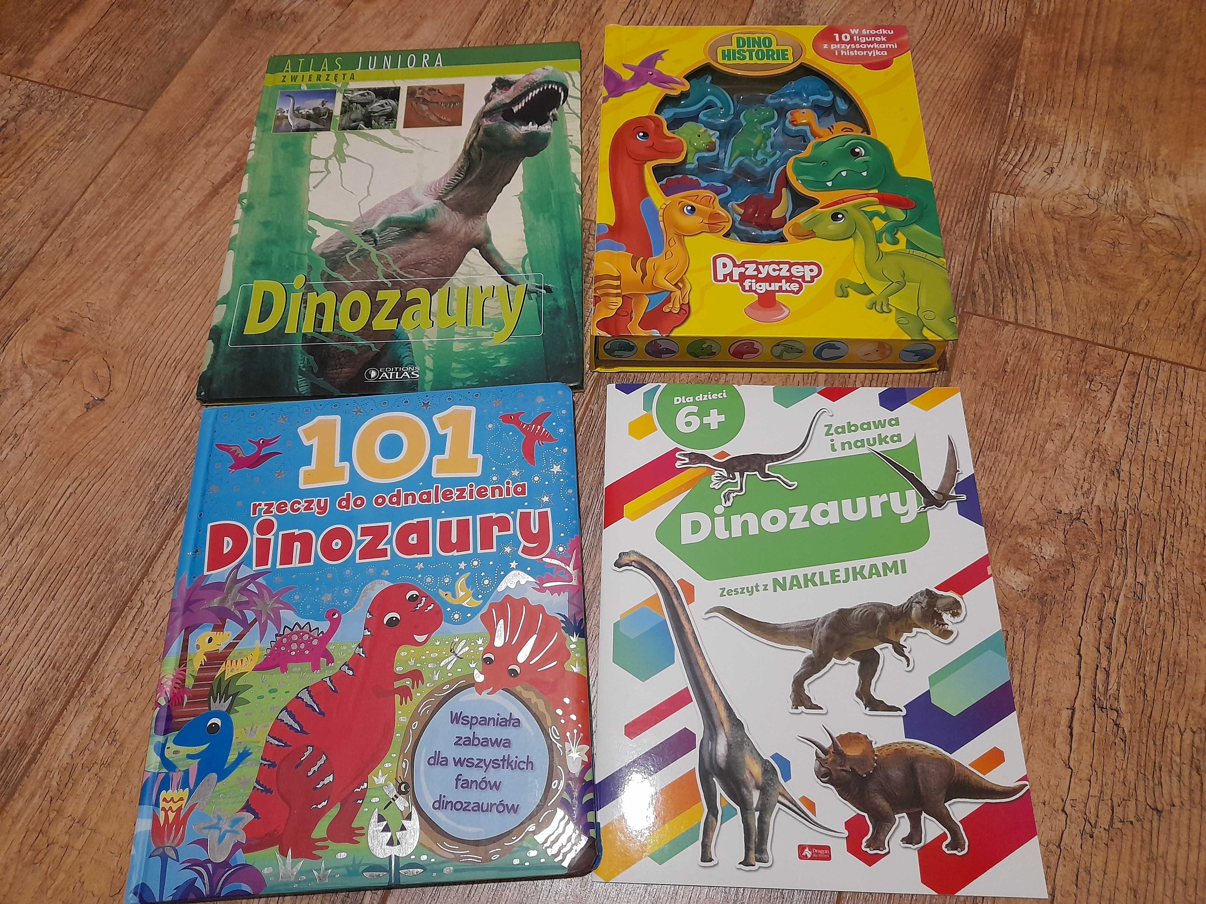 Zestaw książek książki dinozaury + figurki