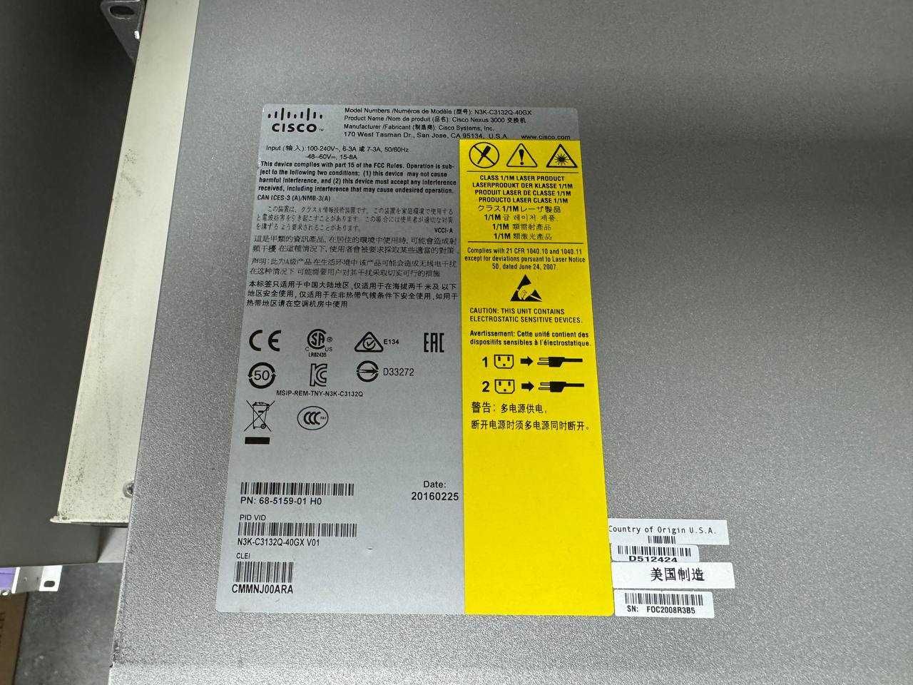 Комутатор Cisco Nexus N3K-C3132Q-40GX