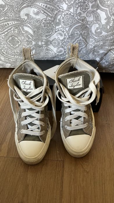 All Star Bota verde-tropa com pormenores