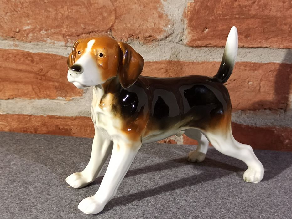 Duża Figurka Psa Porcelana Kolekcjonerska NEUNDORF