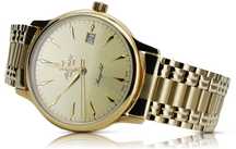 Złoty zegarek Atlantic 14k 585 z bransoletą męski mw003y&mbw012yo Wr