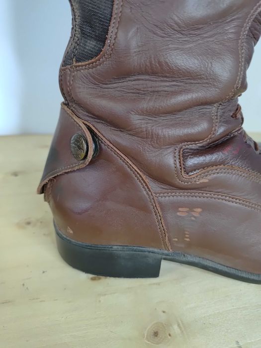 403.39. Brązowe oficerki, Felix Buhler Milano, roz: 39 Tight łyd: 37cm