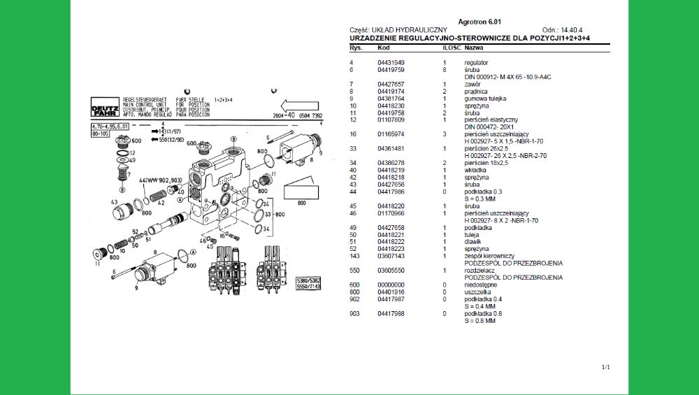 Deutz Fahr katalogi części do wszystkich modeli ciągników i kombajnów