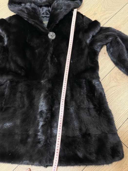 Норковая шуба в черном цвете