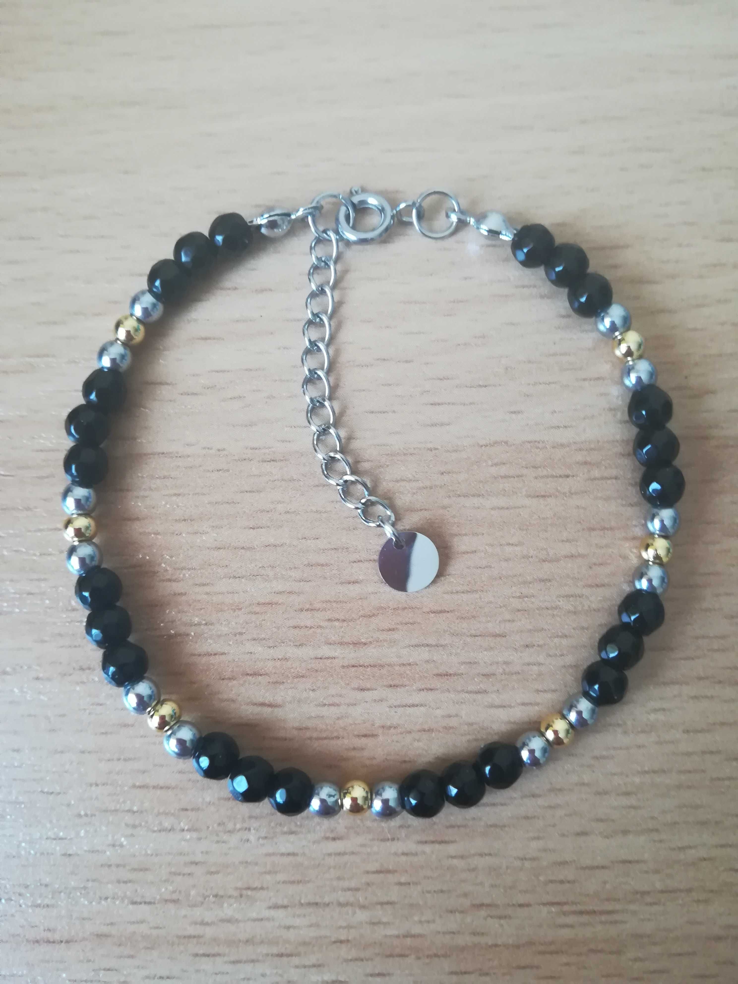 Kamień naturalny Onyks Hematyt Stal 18cm