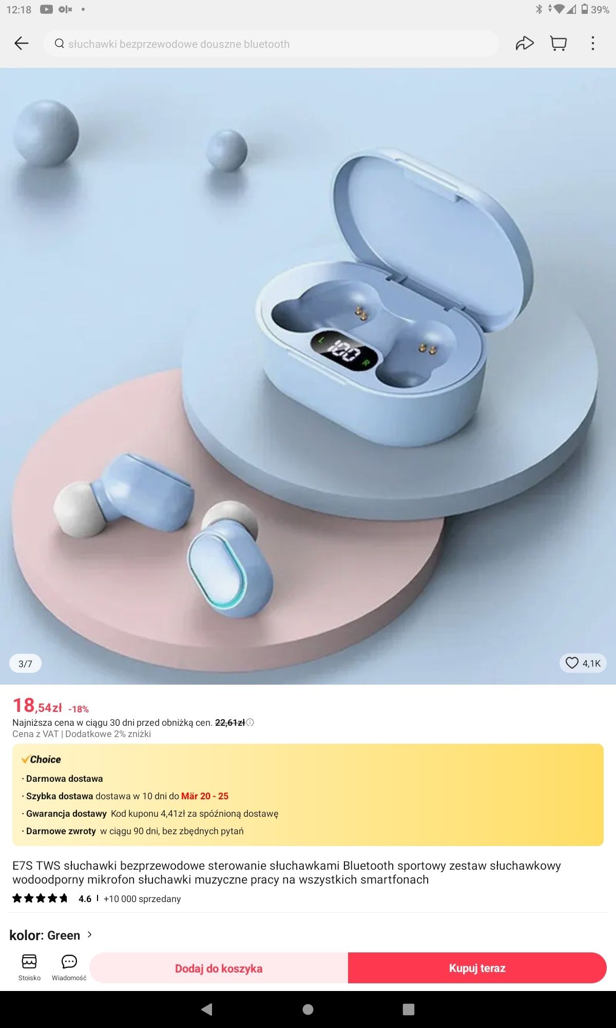 Nowe słuchawki douszne z powerbank+mysz bezprzewodowa bluetooth gratis